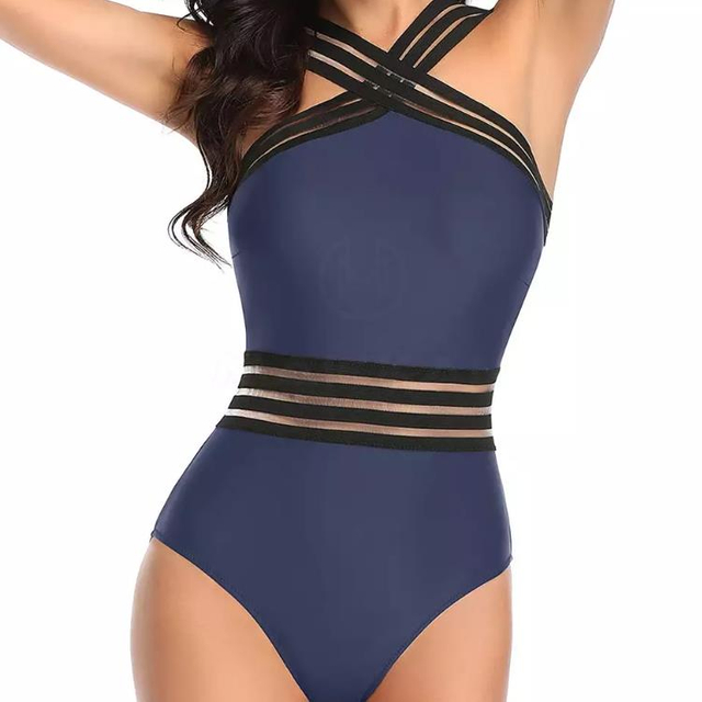 Pakaian Renang Olahraga One Piece Biru