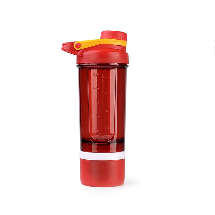 500ml BPA Free Customized Plastic Shaker Protein Water Bottle with Handle 