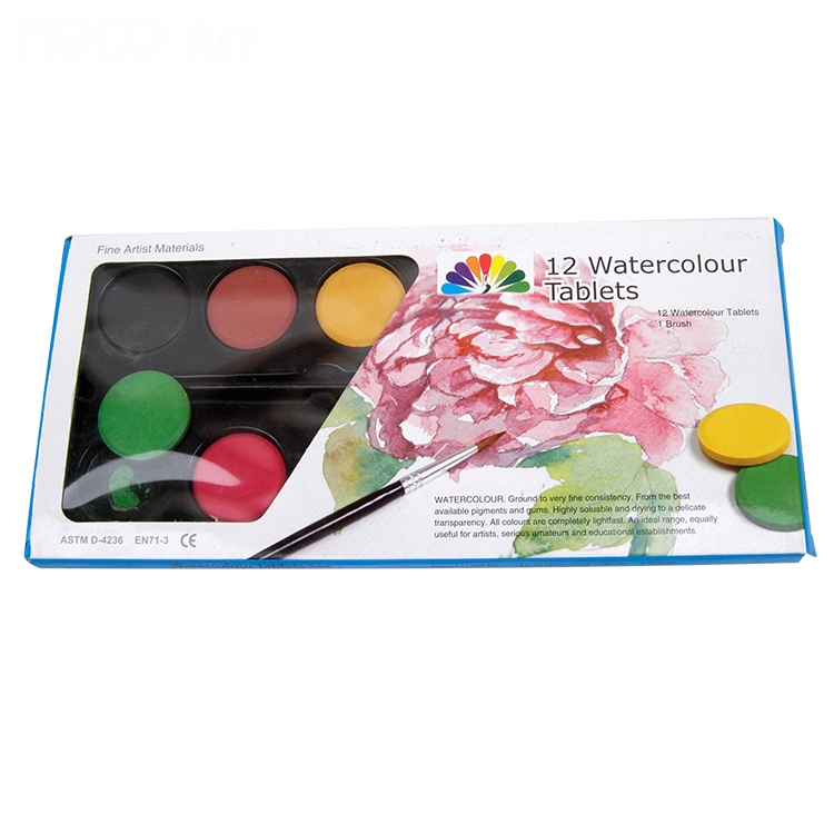 Colored Box Watercolour Tablets Set