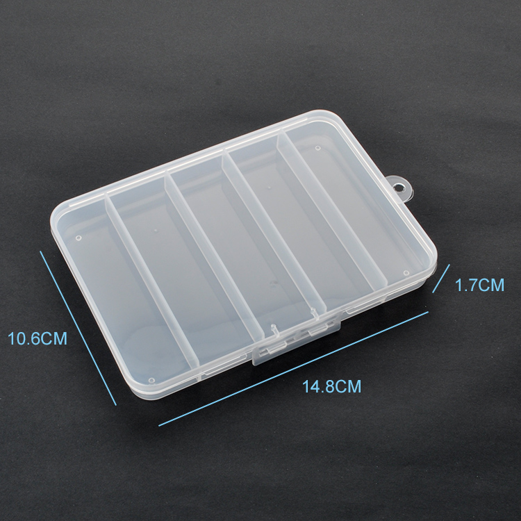 5 Grid Plastic Organizer Box 14.8x10.6x1.7cm