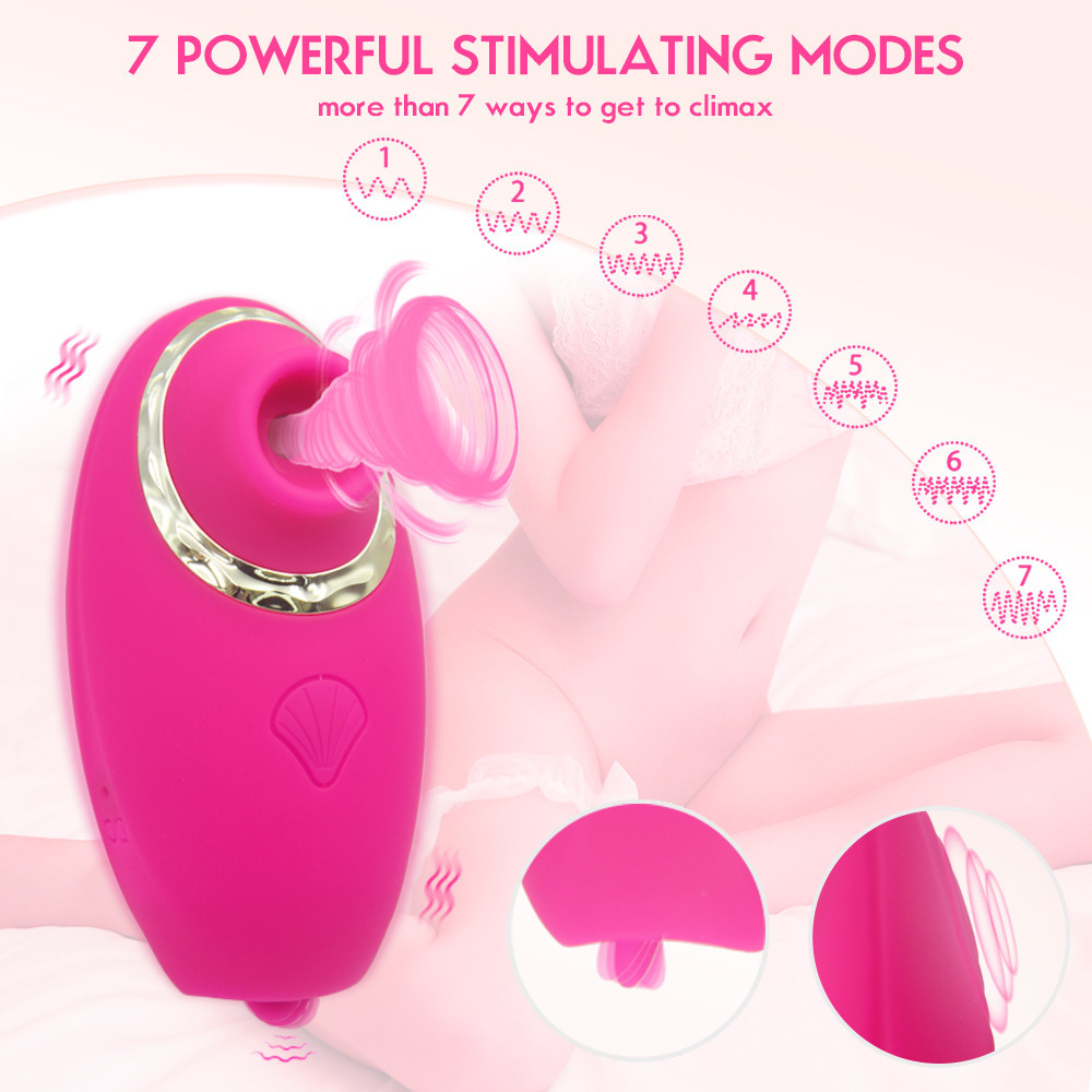 Vibrador de succi&oacute;n de silicona