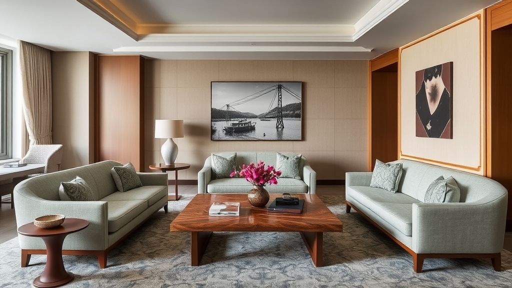 lounge dell'hotel su misura con divani su misura e tavoli realizzati su misura