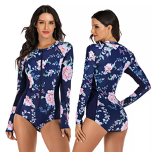 Beach Wear Zipper Long Sleeve Swimsuit aon ph&igrave;os boireannaich