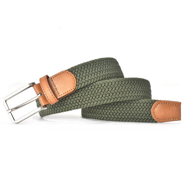 Men's canvas elastic braided belt