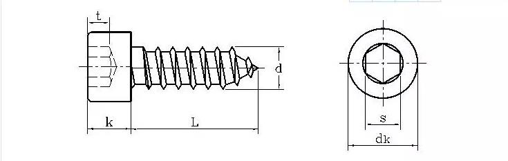 内六角木螺钉图纸