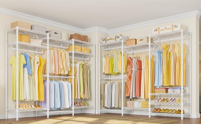 4 rakke Garment Rak Wit