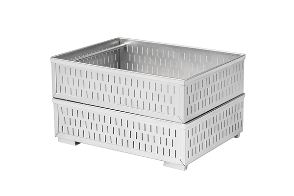 cesta perforada de acero inoxidable