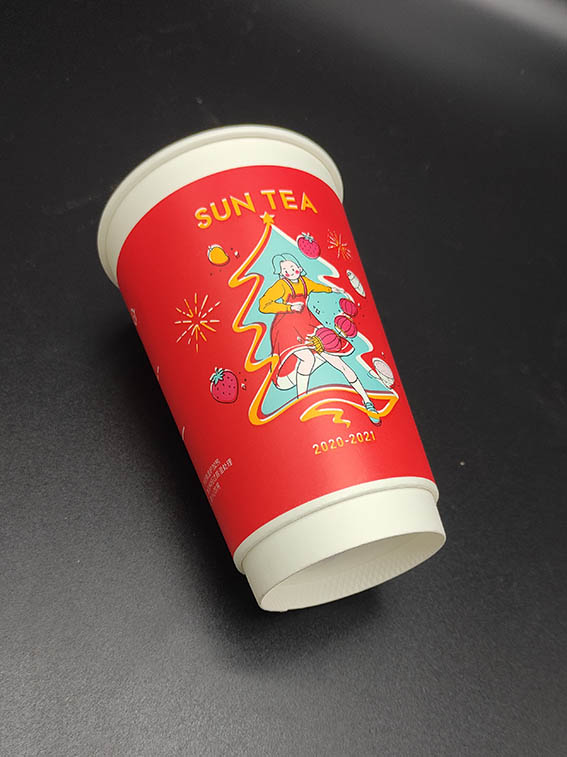 Diseño personalizado respetuoso del medio ambiente de papel para beber café agua leche bebidas desechables tazas