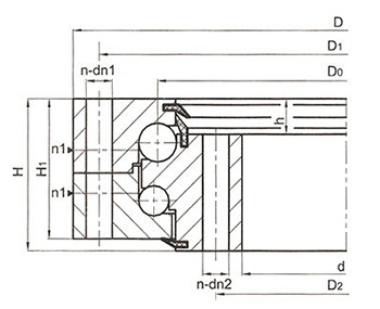 Zweireihiger Drehkranz (Serie 02) – 020 ohne Zahnradebene – AOXUAN-Lager