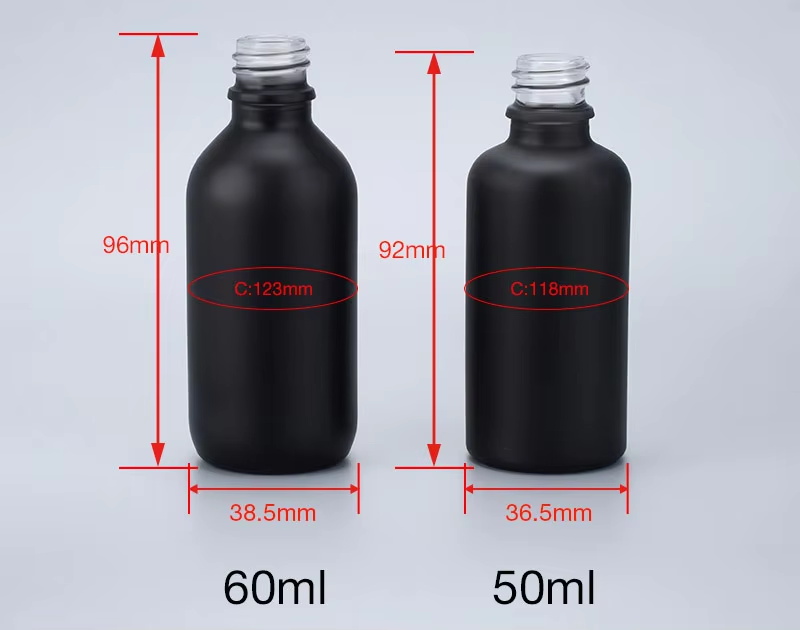 PARAMETER f&uuml;r eine Flasche mit &auml;therischen &Ouml;len aus Braunglas