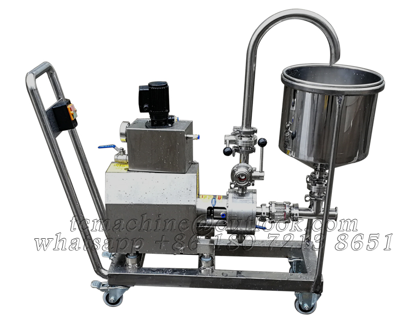 single stage inline continuous mixer with castor