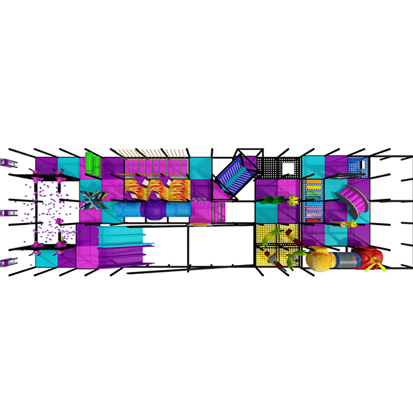 design de área de jogo interna com tema de galáxia com pontes de espuma e corda.jpg