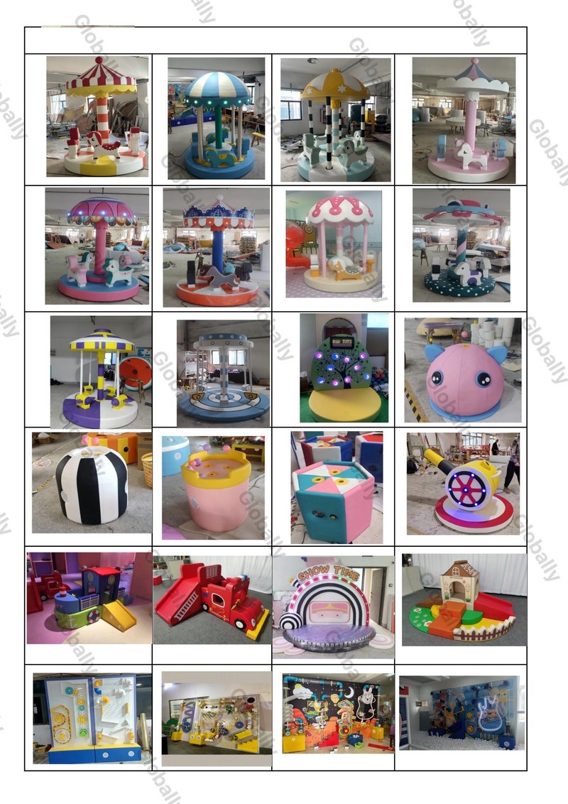 Tema animal Merry Go Round Toy Soft passeio giratório interno