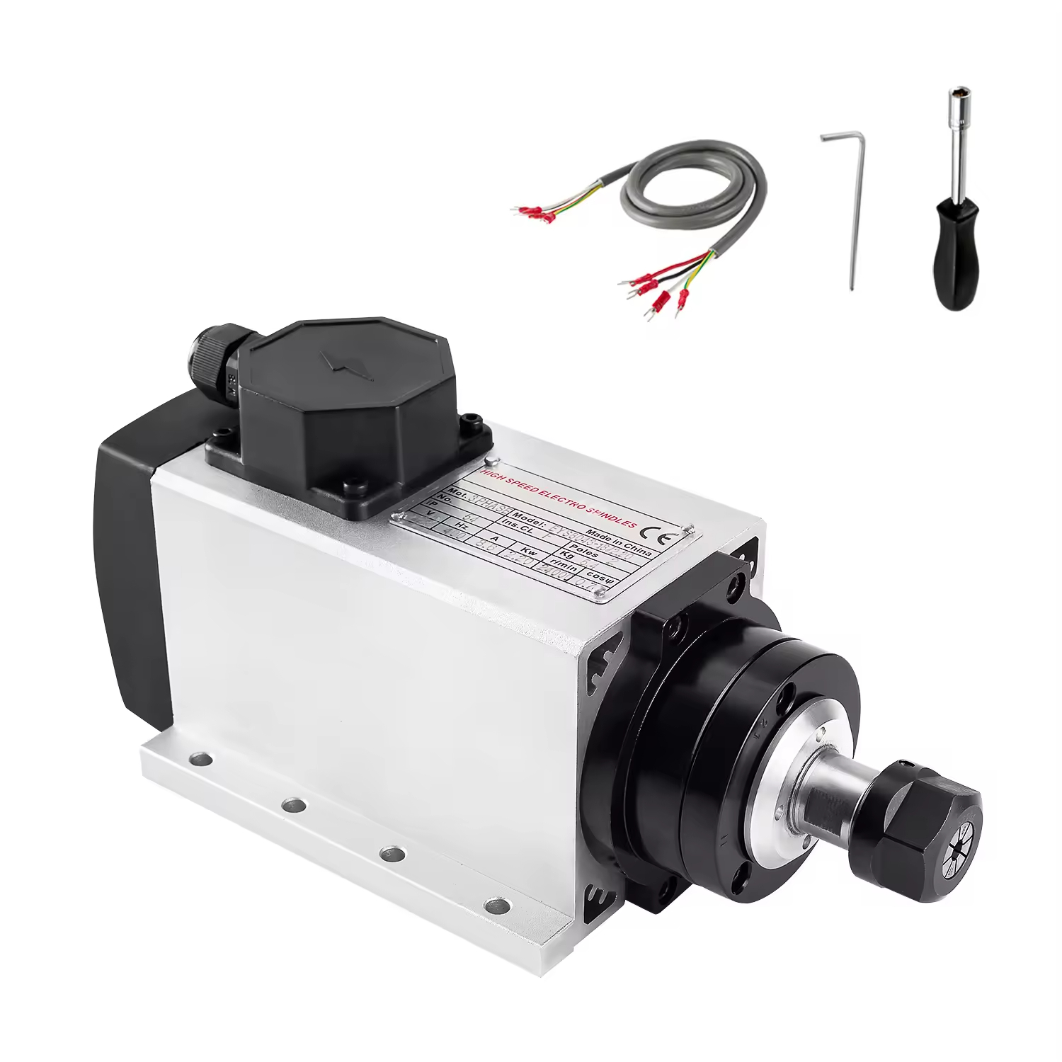 Moteur de broche refroidi par l'air