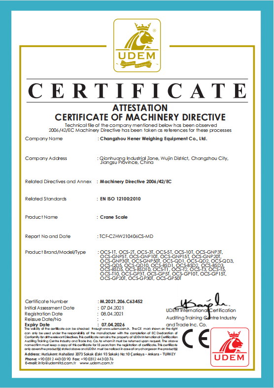 b&aacute;scula de gr&uacute;a inal&aacute;mbrica - Hener03