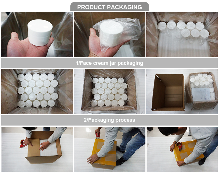 Embalaje de tarro de envase de crema de pl&aacute;stico personalizado