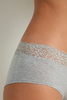 Grey Sp&euml;tzekleeder Material fir Dammen Underwear
