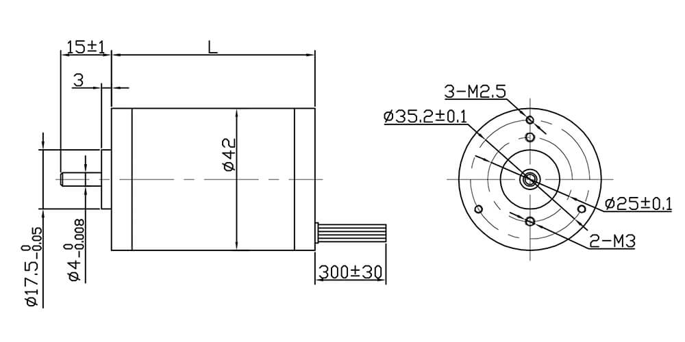 Motor DC sem escova de 42 mm