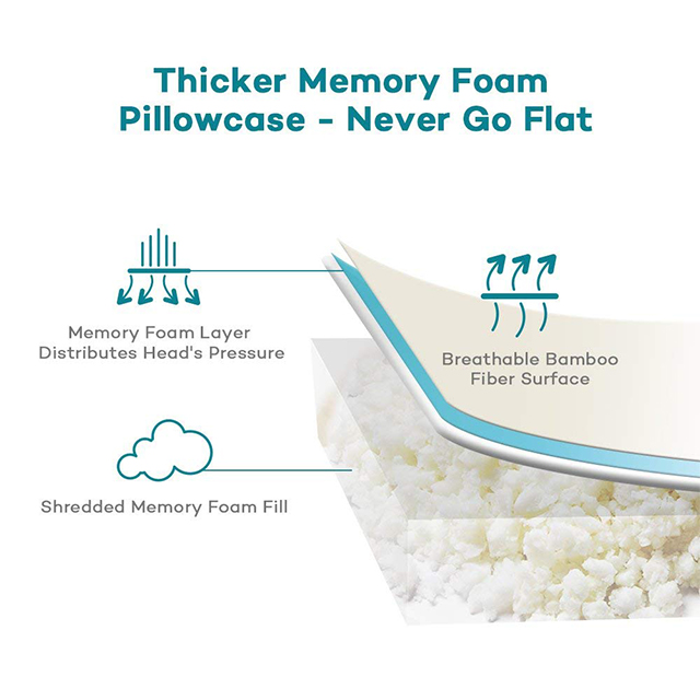 Healthy Adjustable High Density Bamboo Shredded Memory Foam Pillow 