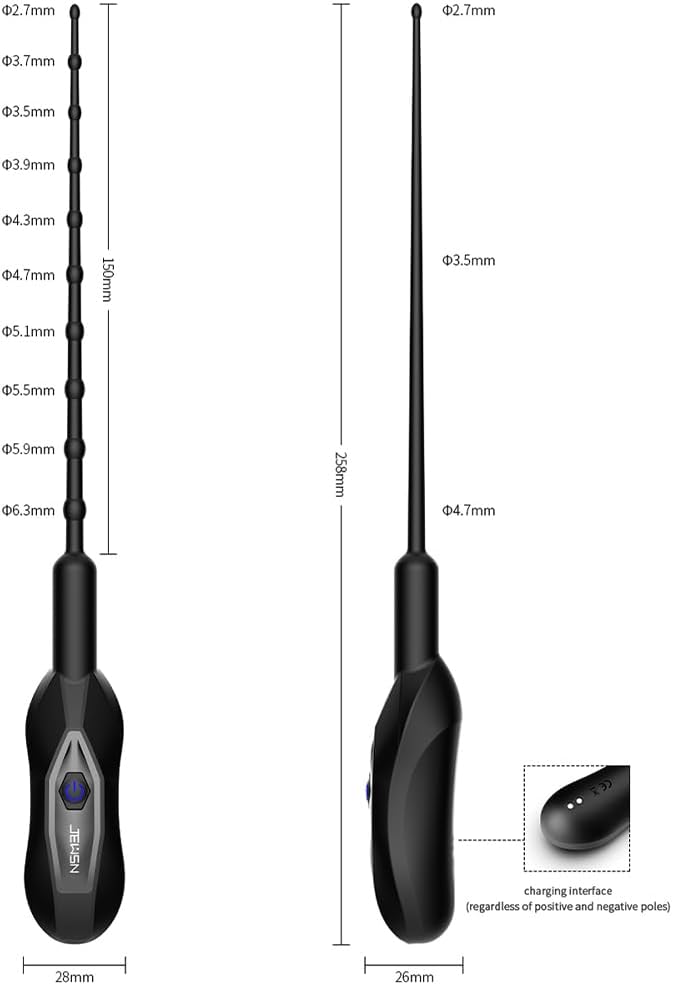 Vibrador de estiramiento de cat&eacute;ter de silicona con sonidos uretrales masculinos 