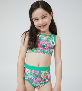 Vestit de bany estampat verd per a noies