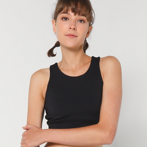 Reggiseno sportivo nero solido con schiena rasata