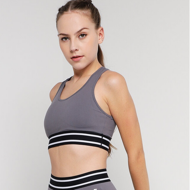Grey et Alba Striata Women Sports Bra