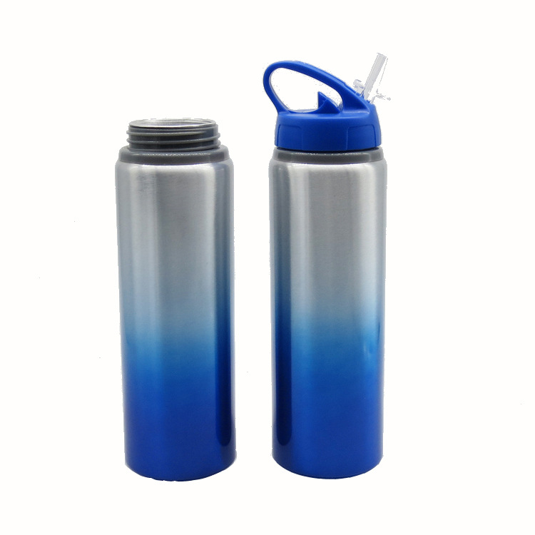 750ml Promotional Drinking Gradient Printing Mental Aluminum Sports Water Bottle