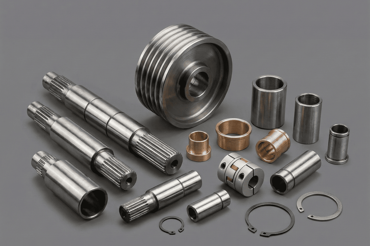 Typische CNC-Drehteile f&uuml;r Industriemaschinen und -ger&auml;te