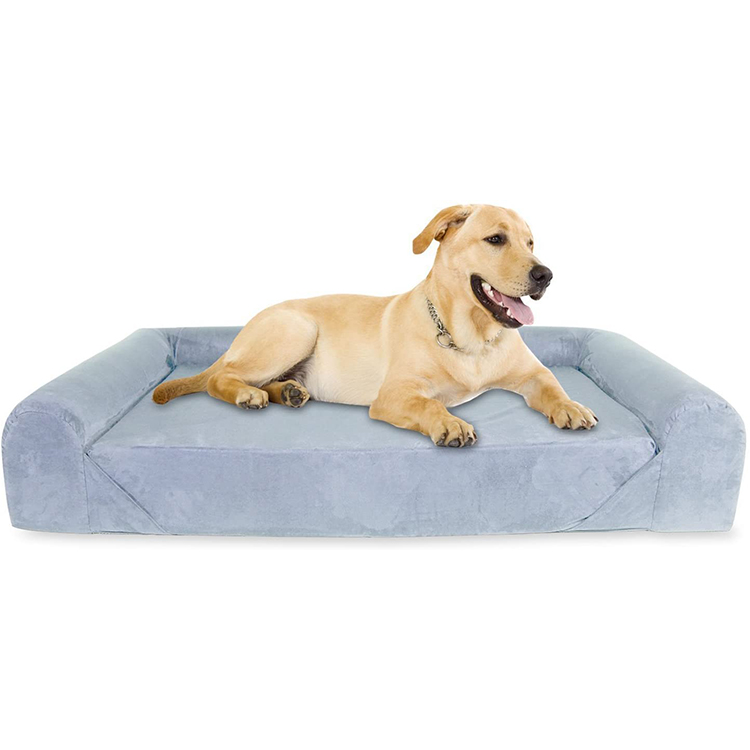 Hard-wearing Waterproof Anti-slip Faux Suede Memory Foam Dog Bed with Zipper