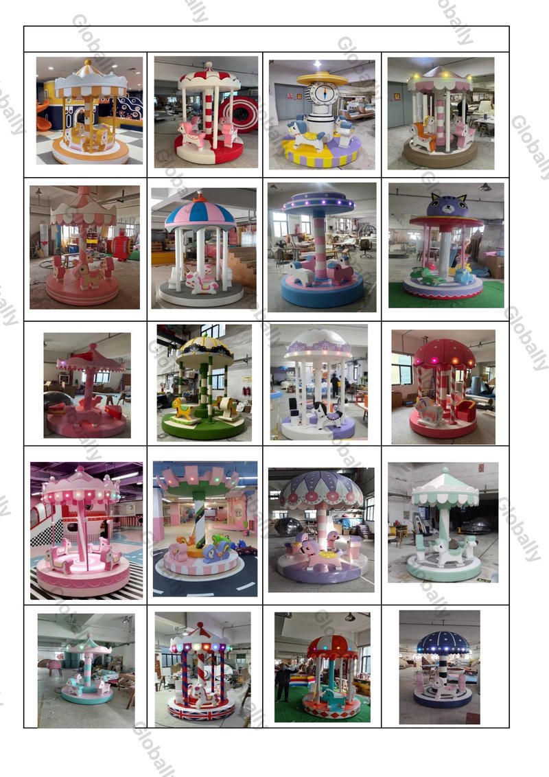 Cavalo redondo Merry Go Round Soft Play Ride atração infantil interna