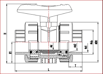 PVC Socket True Union Ball Valve til vandforsyning 4