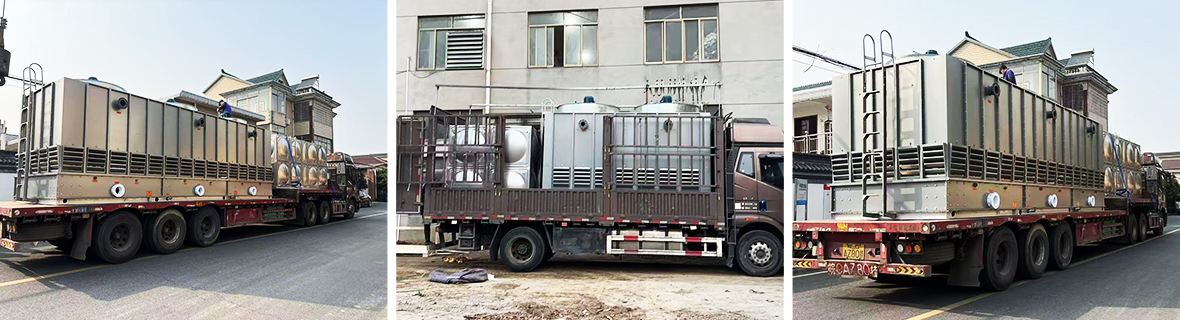 Penggunaan menara penyejukan modular semua keluli