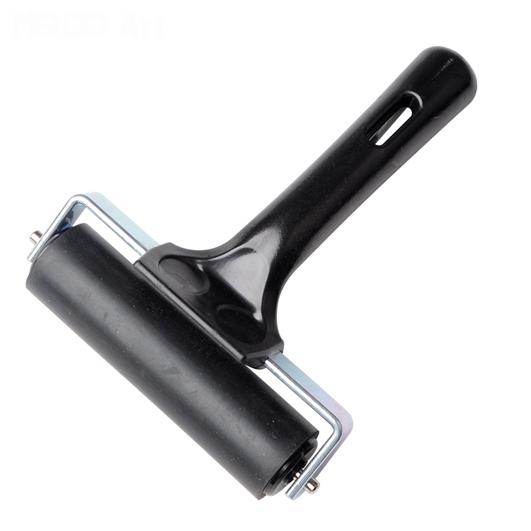 Plastic handle black rubber roller 60mm 100mm 150mm 200mm