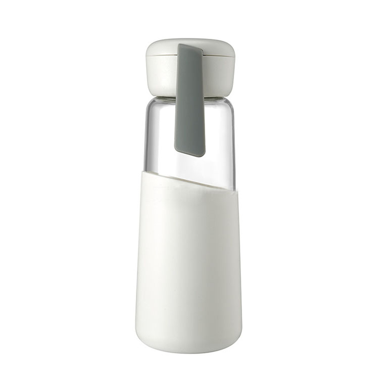 400ml Portable Outdoors Drinking Glass Water Bottle with Silicone Sleeve