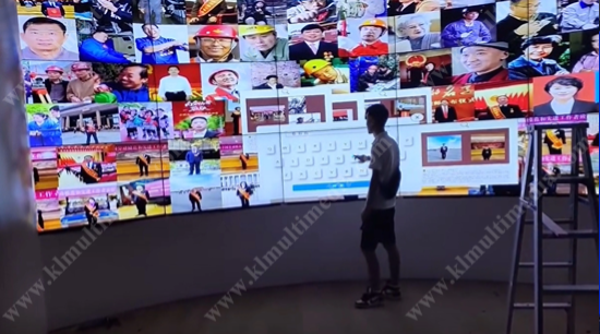 Curved LCD splicing screen