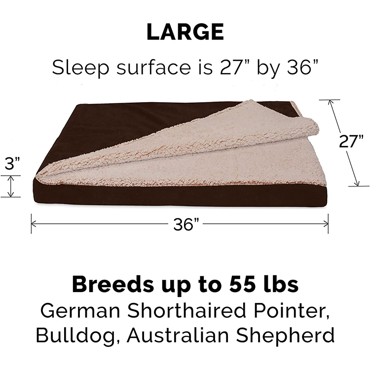 High Quality Super Soft Sherpa Orthopedic Therapeutic Memory Foam Dog Bed