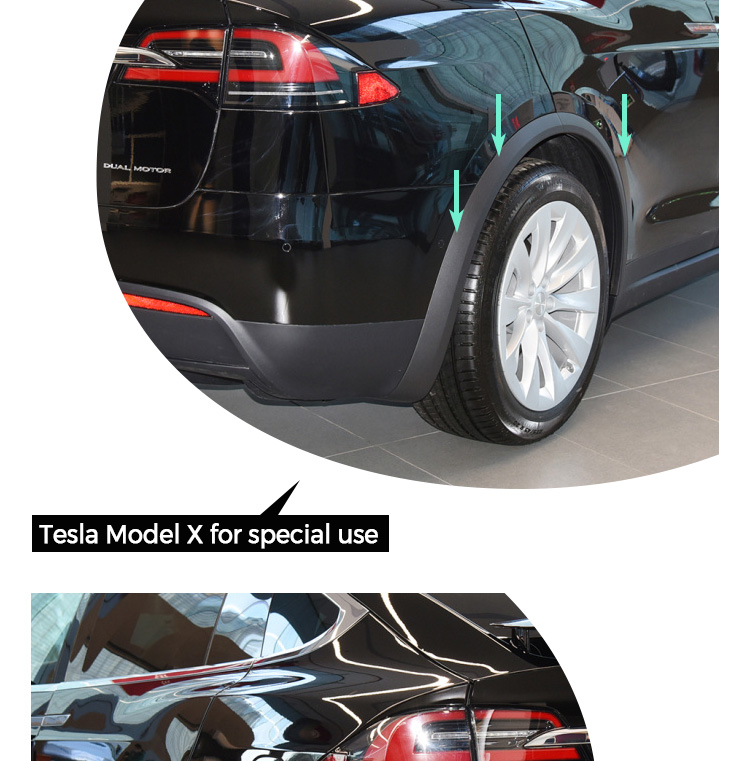 Tesla Model X Baksida Small Wheel Fender Flare Molding OEM