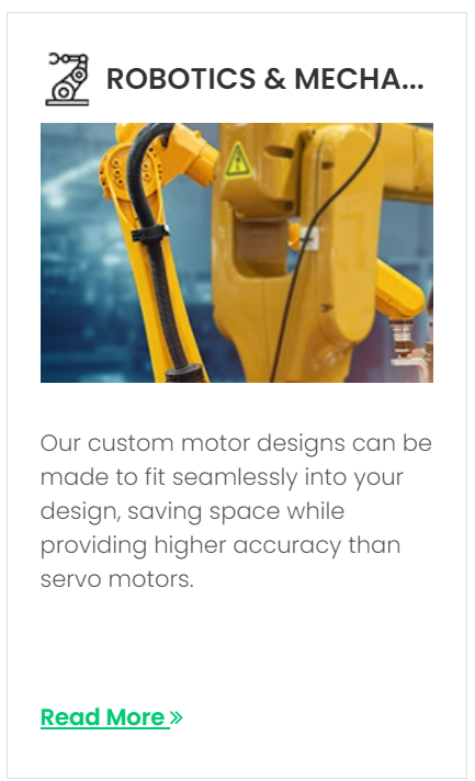 заштедува простор додека обезбедува поголема прецизност од серво моторите.