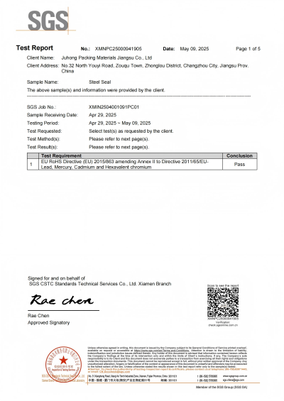 SGS de sellos de acero juhong