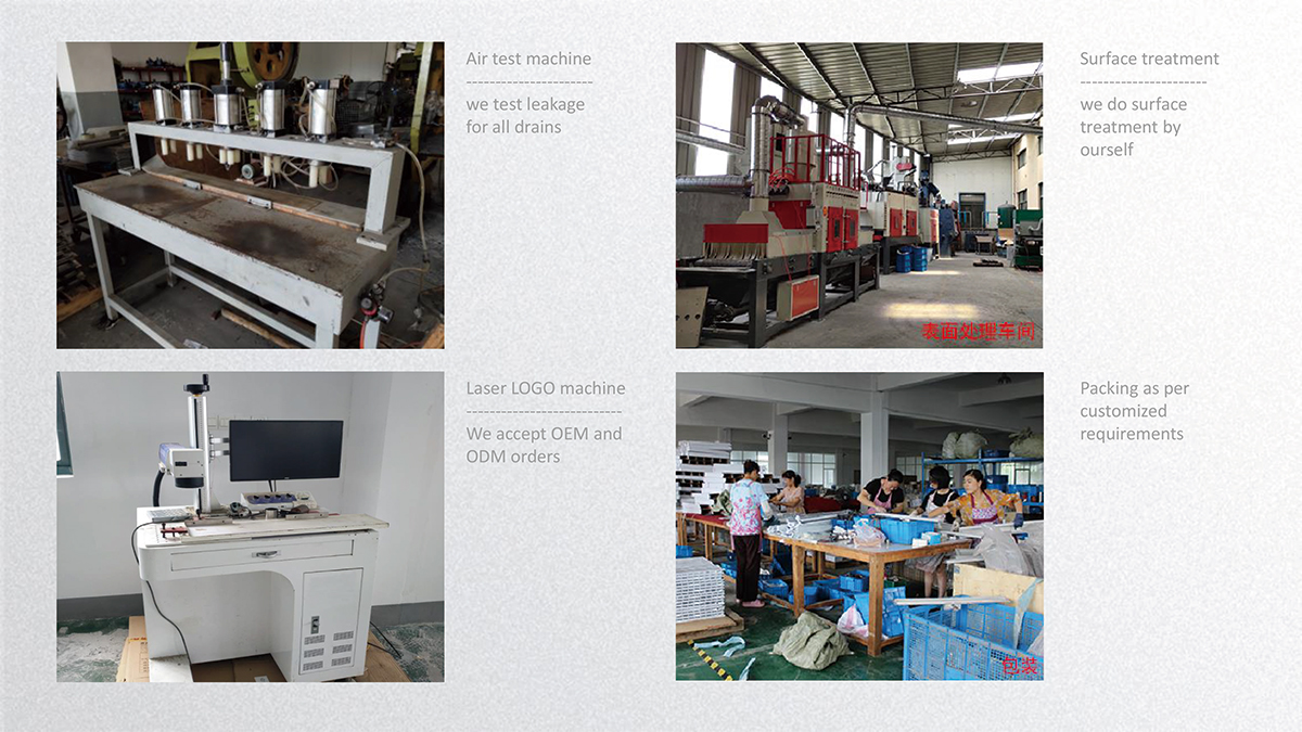 PVD coating process on linear shower drains and X-drain hydraulic lines providing chemical and physical defense