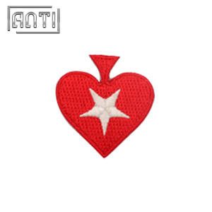 Wholesale Embroidered Patches Heart Shape Clothing Embroidery Patch Red Heart Patch