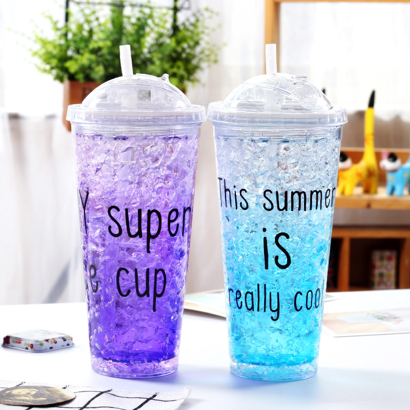 Summer hot selling beach Freezing Gel ice cream cup wholesale reusable custom logo plastic cup