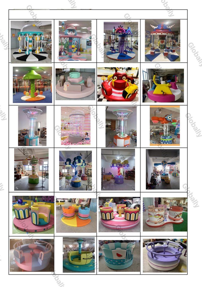 Passeio a cavalo de unicórnio pastel Merry Go Round Soft Play Carrossel
