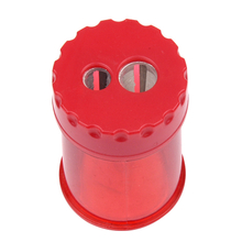 Double Hole Pencil Sharpener with Round Plastic Barrel