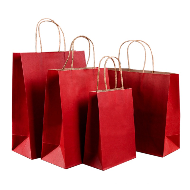 Small Brown Cheap Recycled Paper Gift Bags Bulk with