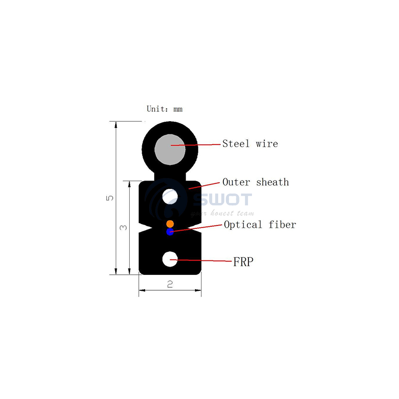 FTTH Outdoor Drop Cable GJYXFCH G657A 2F