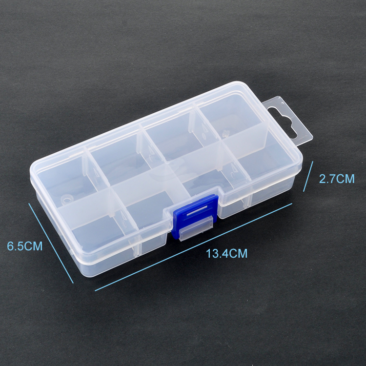 8 Grid Plastic Organizer Box13.4x6.5x2.7cm