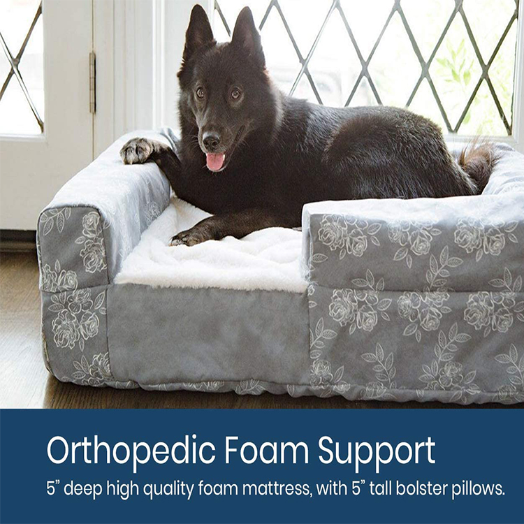 Classic Design Soft Machine Washed Sherpa Orthopedic Foam Dog Bed