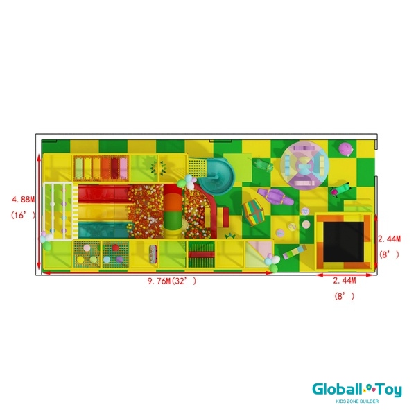 Indoor-trampolim-zona para os Kids-Soft-Play-Park